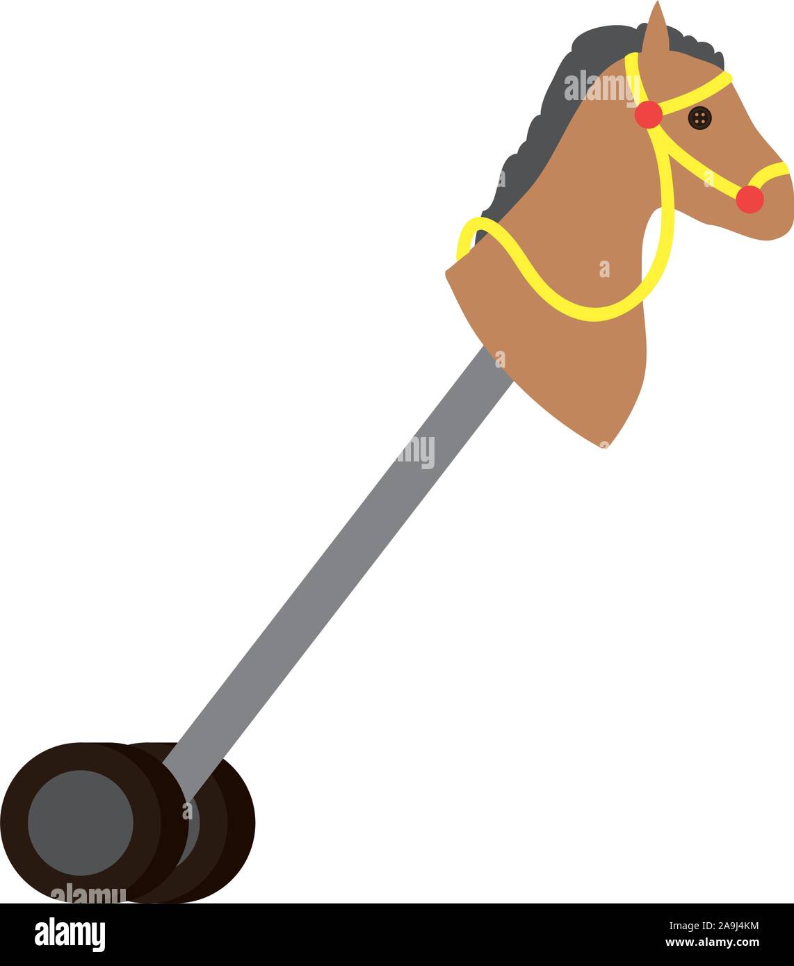 cute stick horse with wheels baby toy Stock Vector Image & Art Alamy
