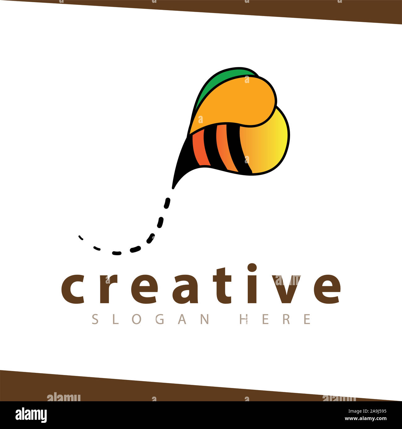 bee tail fly logo vector Stock Photo