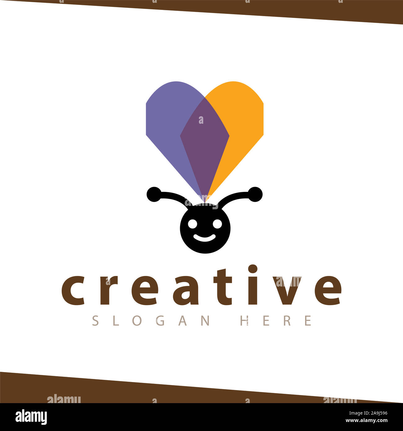 Bee Love fly logo Stock Photo