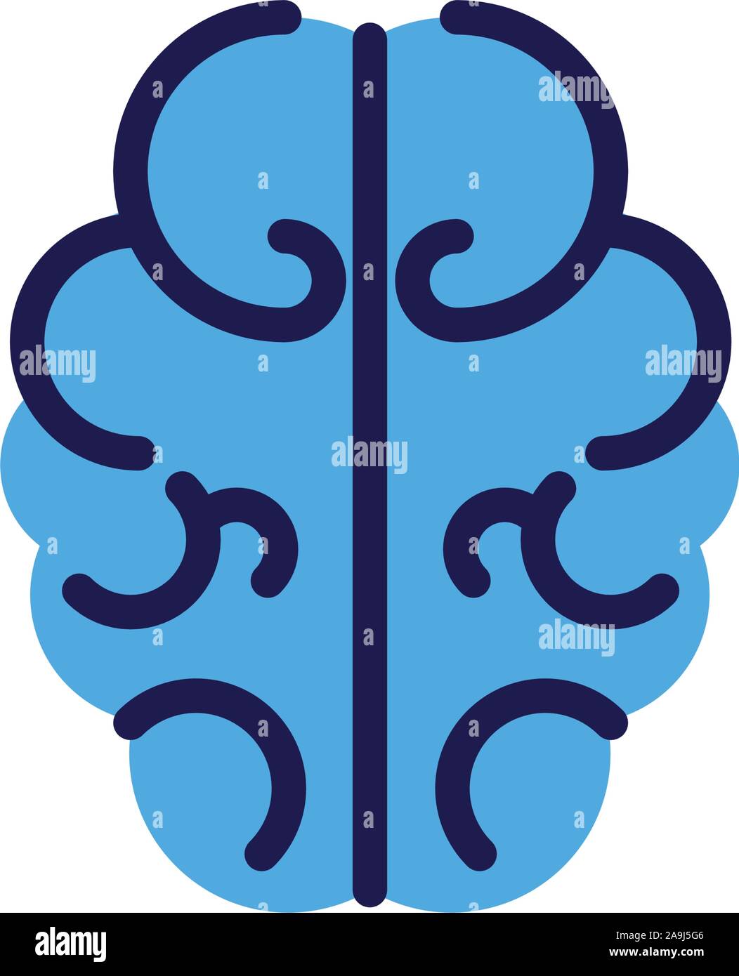 outline of human brain on white background vector illustration design ...