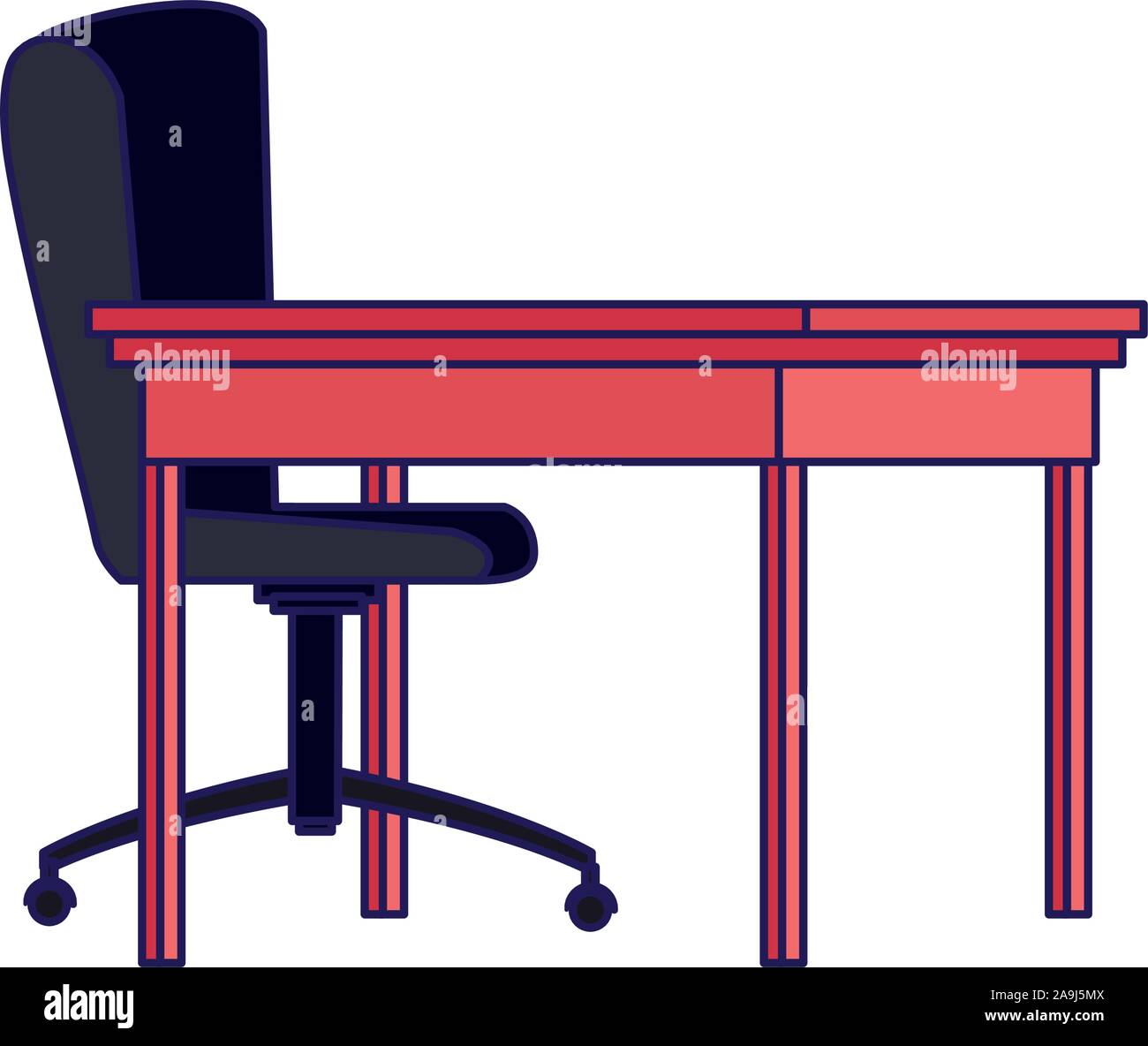 office desk and chair icon, colorful design Stock Vector Image & Art ...