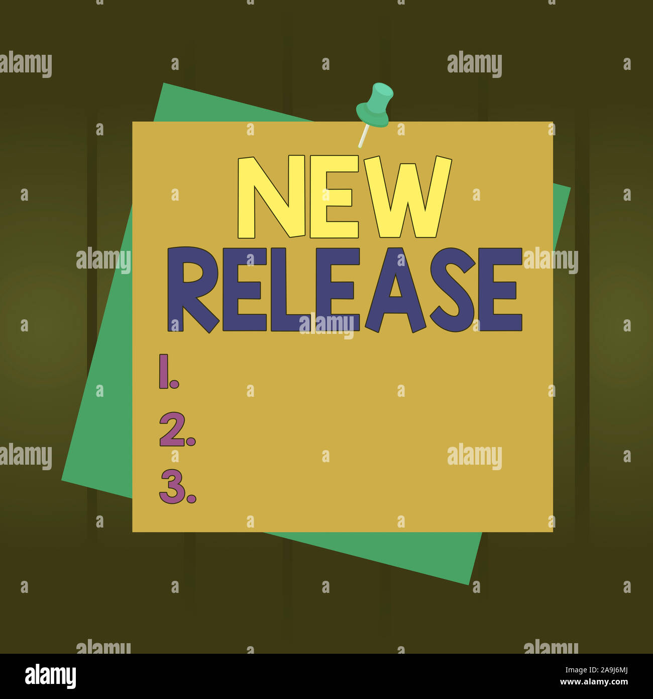 Writing note showing New Release. Business concept for announcing ...