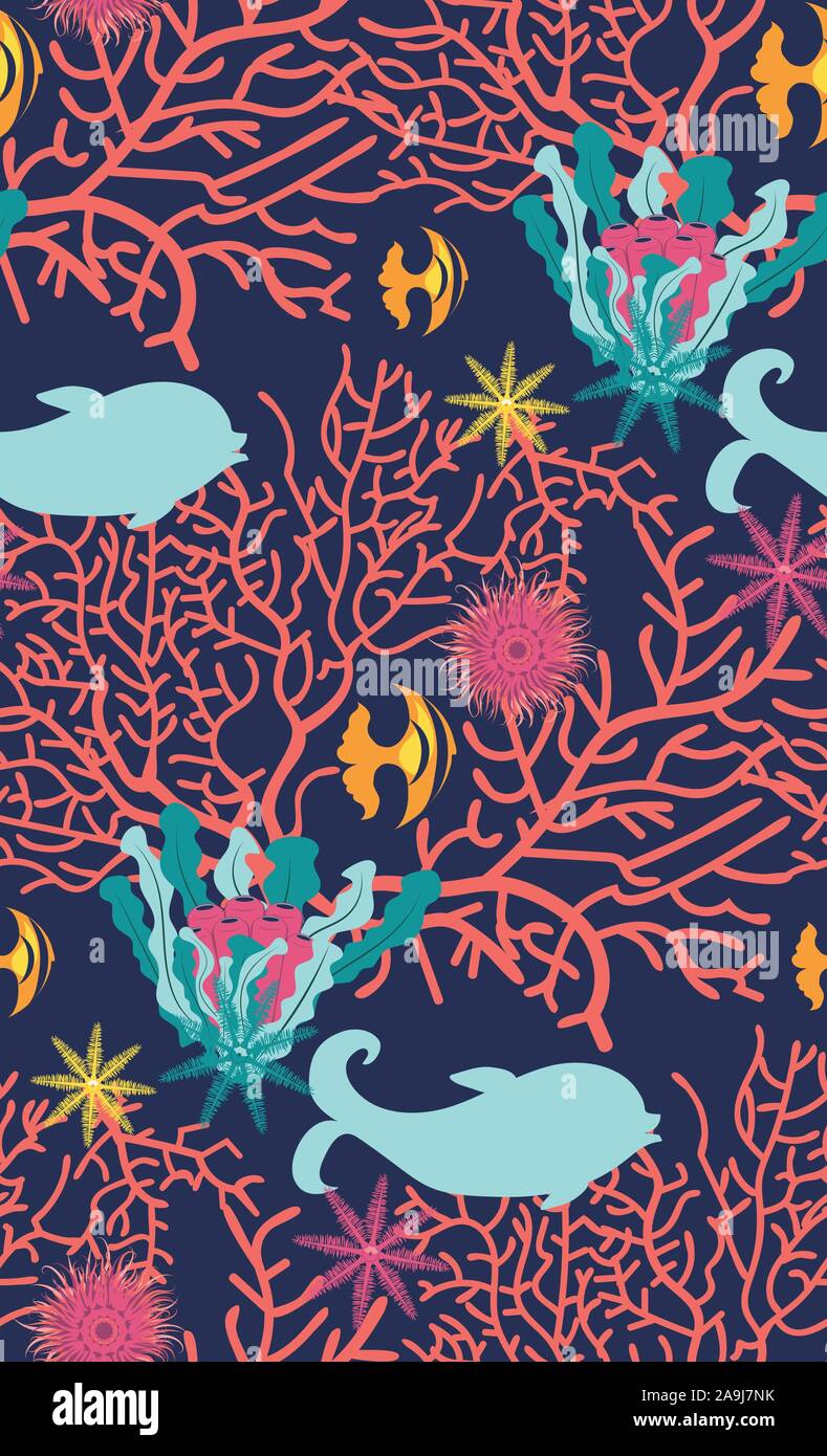 Seaweed and coral reef, marine themed abstract design illustration Stock  Vector Image & Art - Alamy