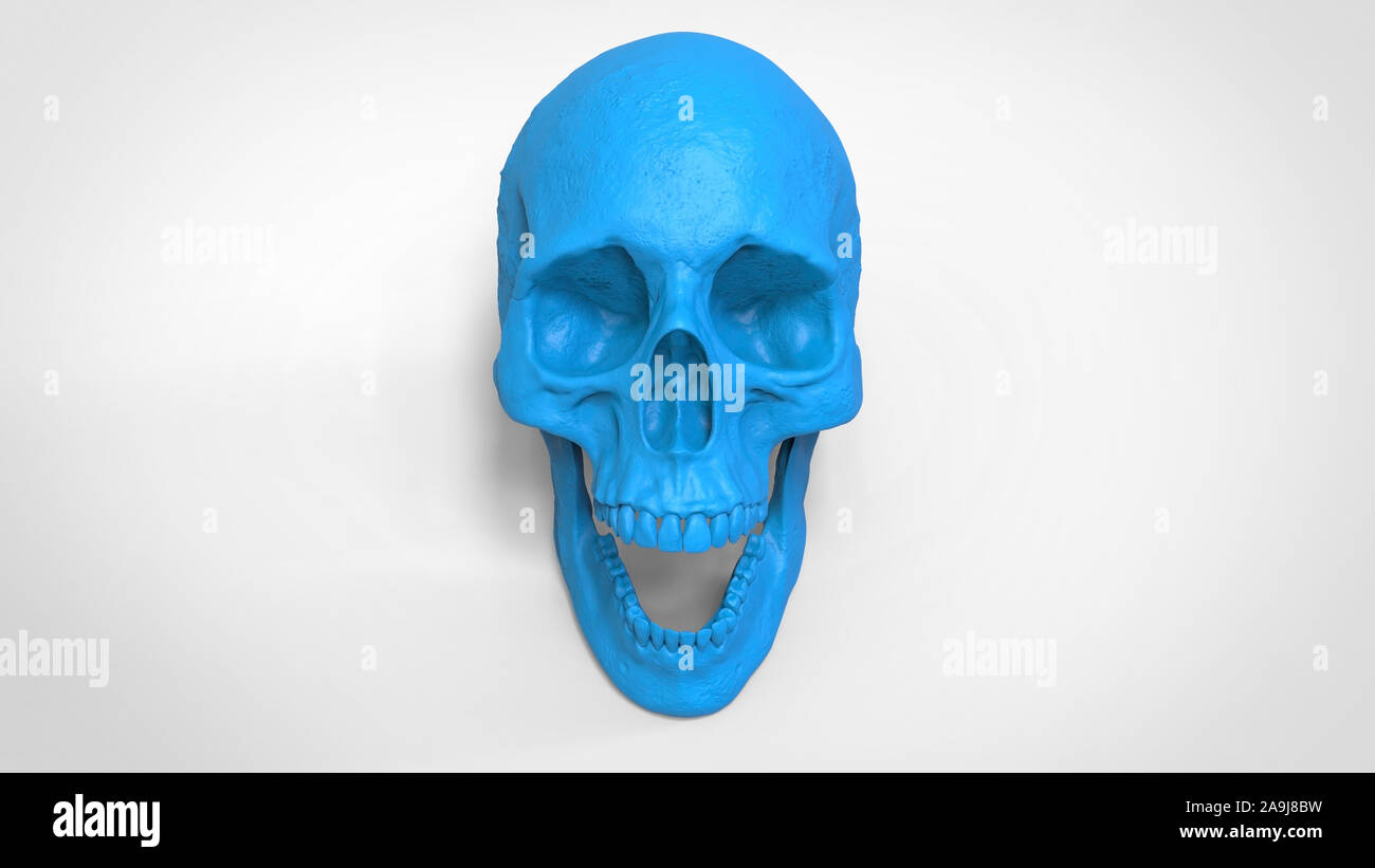 Skull ABS 3d printed model  isolated background3d render Stock Photo