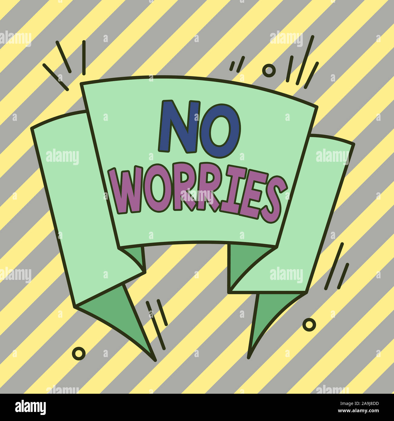 Conceptual Hand Writing Showing No Worries Concept Meaning An Expression Used To Say That Everything Is All Right Asymmetrical Uneven Shaped Pattern Stock Photo Alamy
