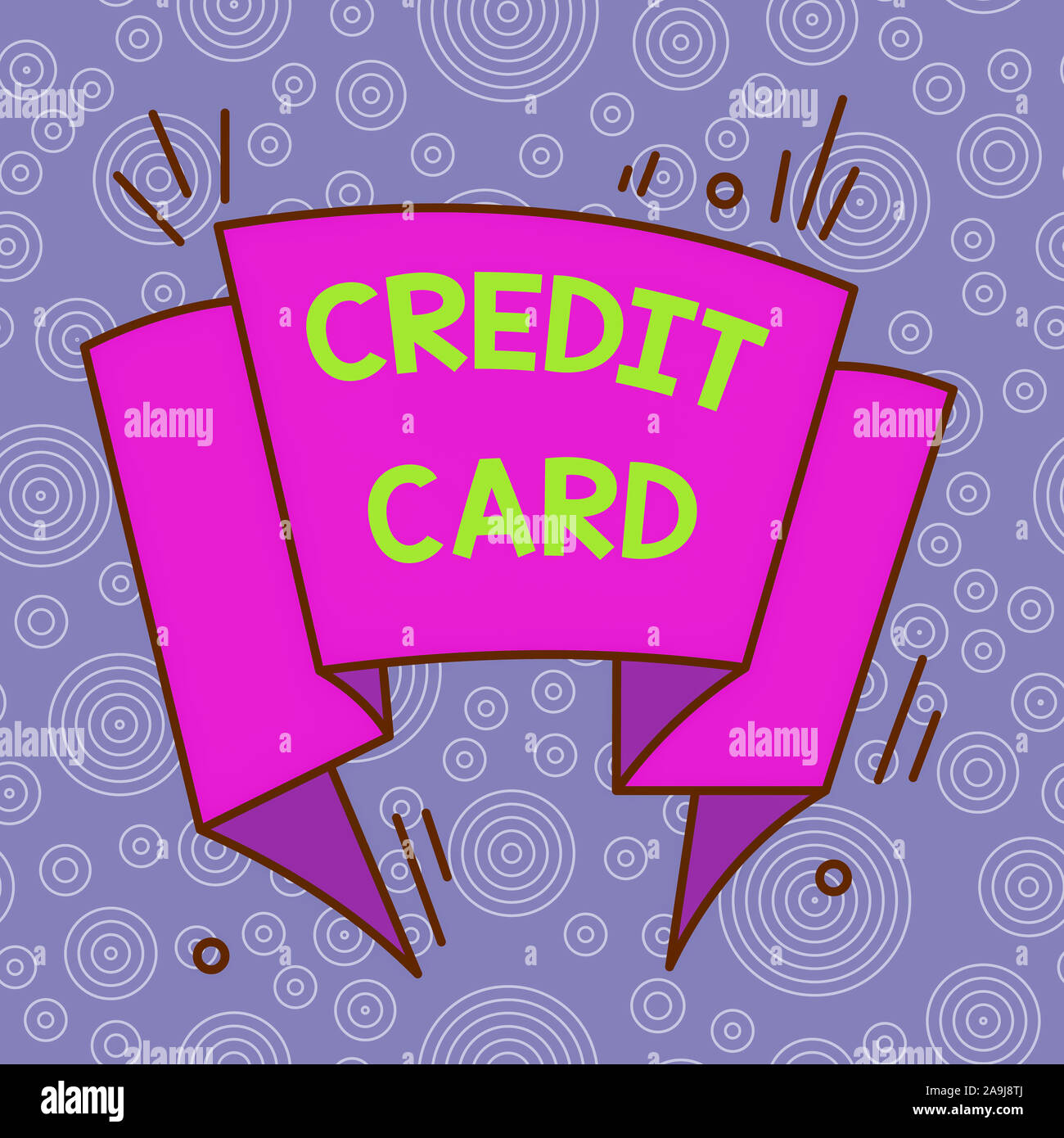 Handwriting text Credit Card. Conceptual photo card that allows you to borrow money against a line of credit Asymmetrical uneven shaped format pattern Stock Photo