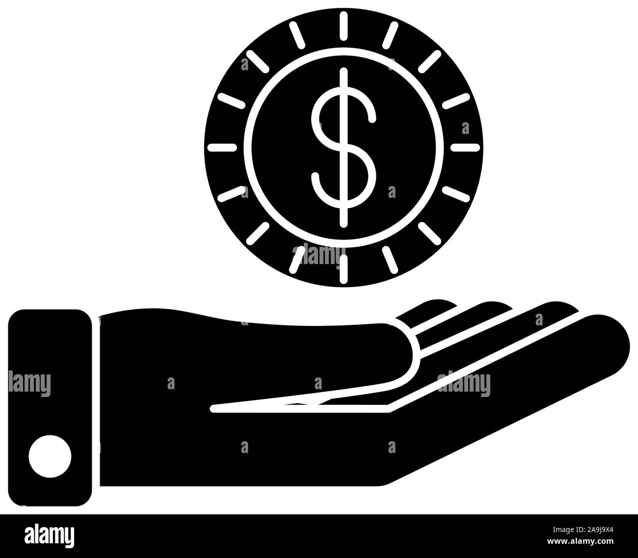 hand with coin money dollar Stock Vector Image & Art - Alamy