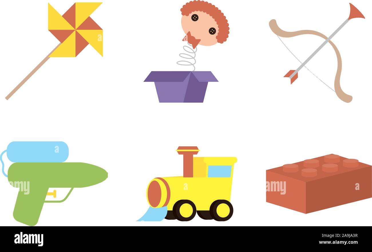 bundle of baby toys set icons Stock Vector