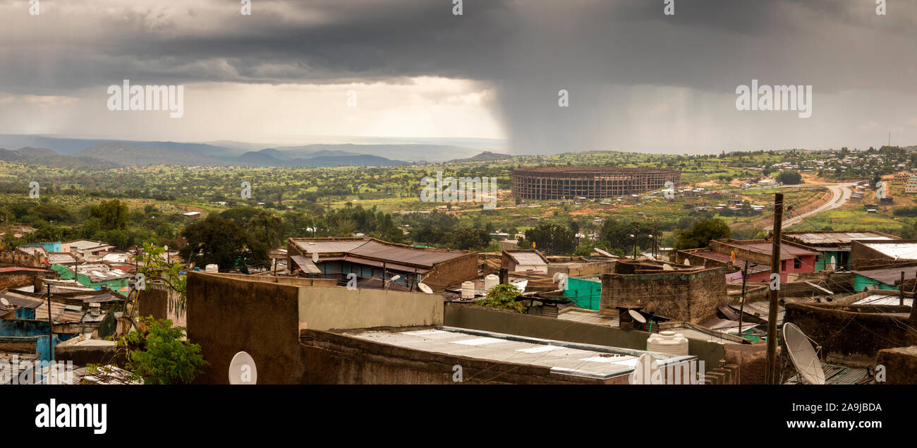 Ethiopia, East Hararghe, Harar, weather, approaching rain storm, panoramic Stock Photo