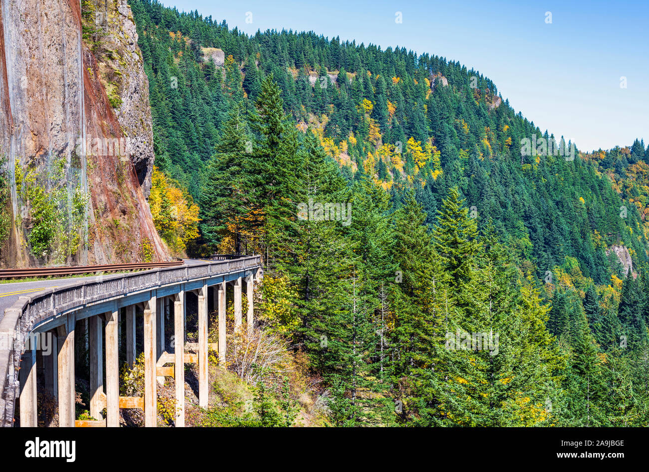 A mesmerizing landscape that attracts tourists with a road over a