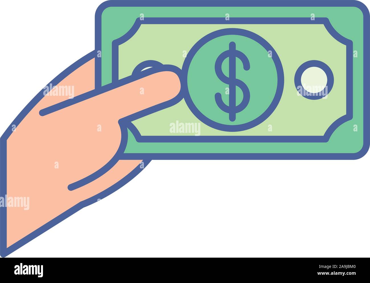hand with bill money dollar Stock Vector Image & Art - Alamy
