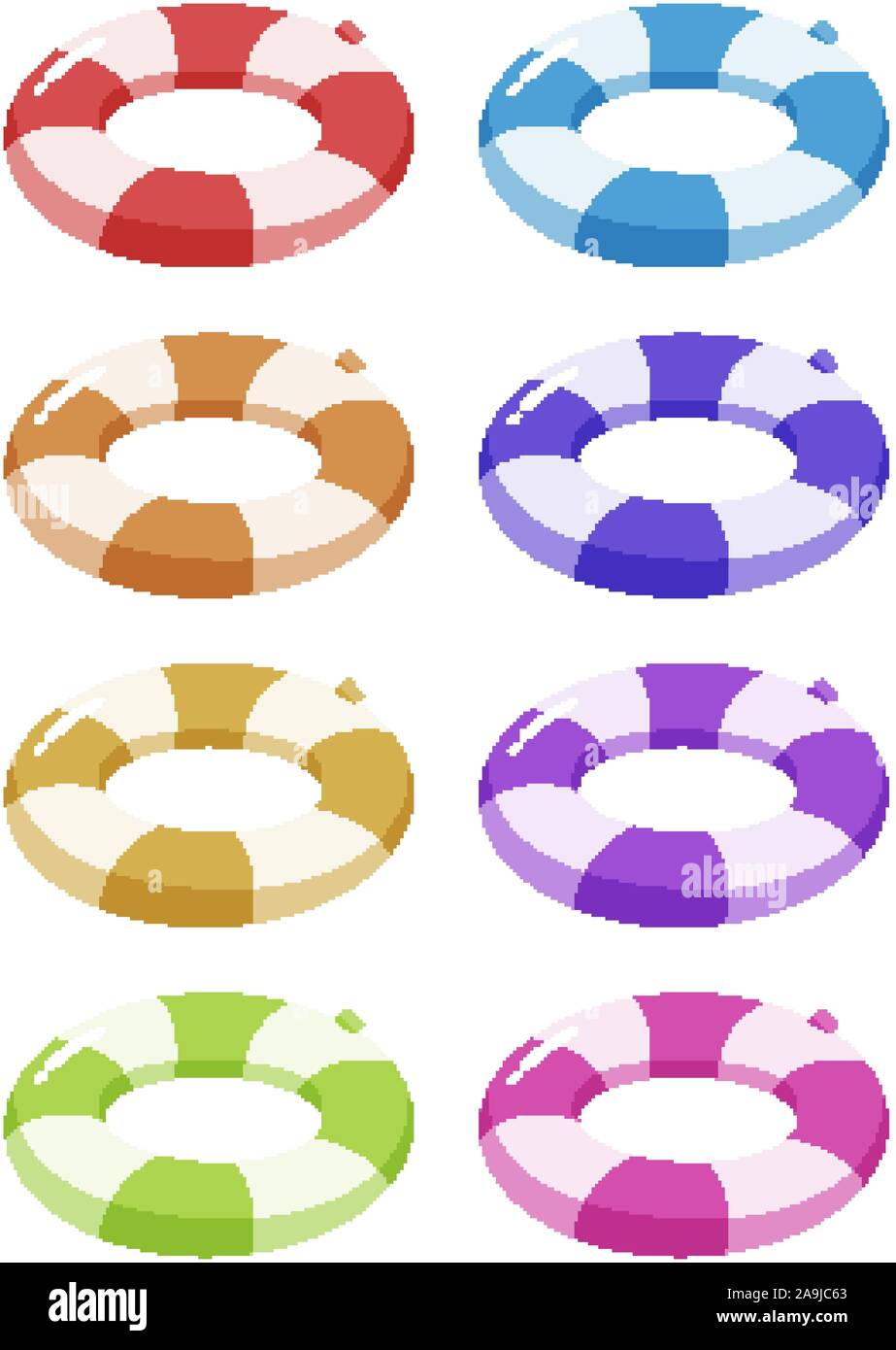 Set of safety rings in different colors illustration Stock Vector Image