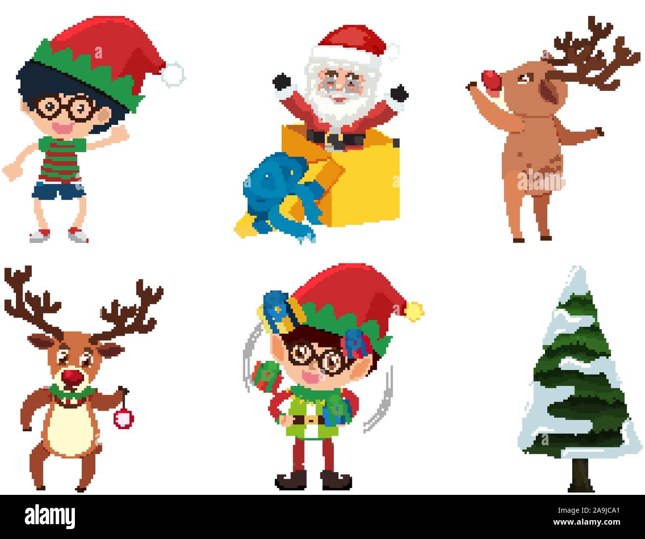 set-of-isolated-people-on-christmas-day-illustration-stock-vector-image