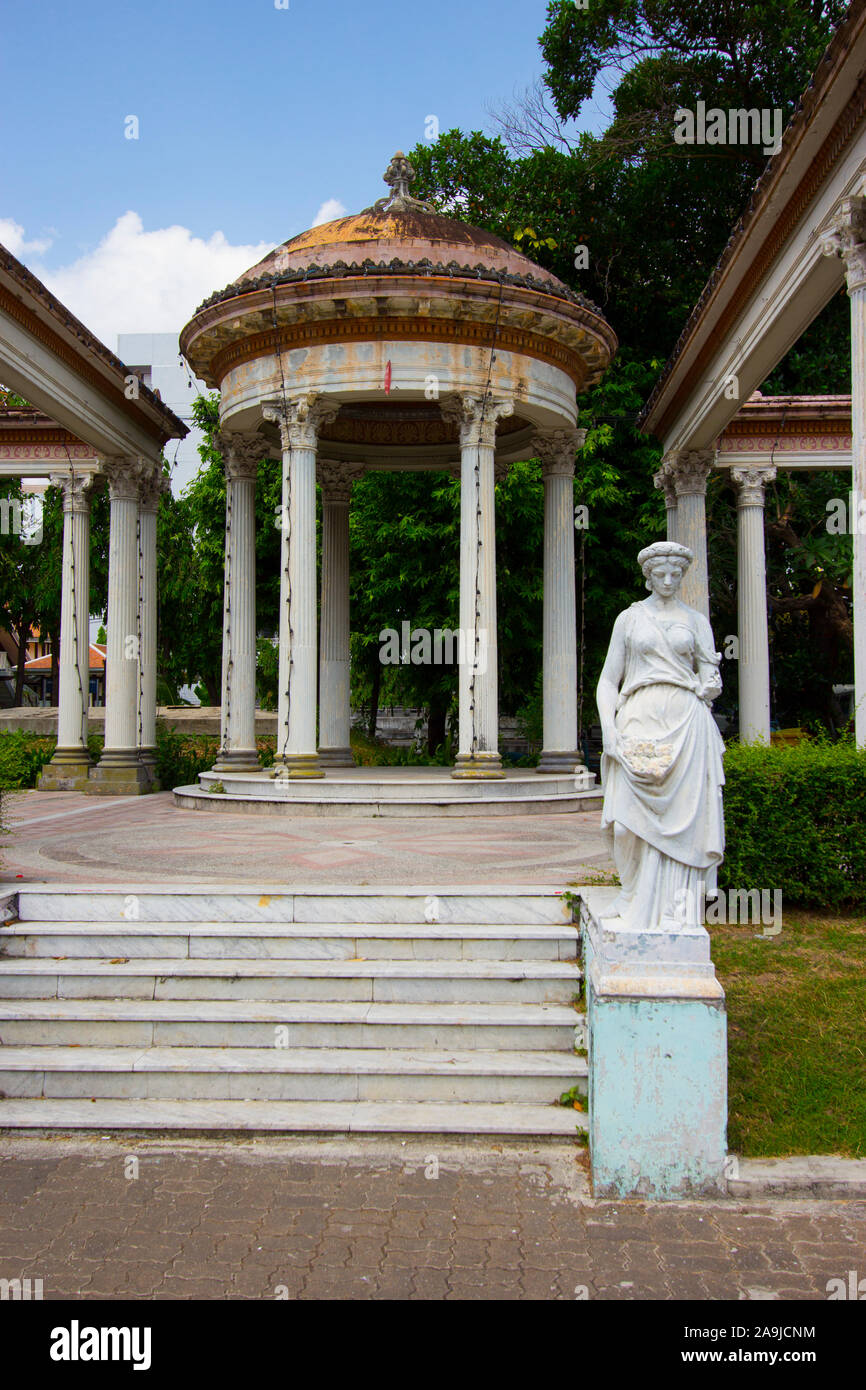 A classical roman, greek garden setting at the Phayathai Palace in Bangkok, Thailand. Stock Photo