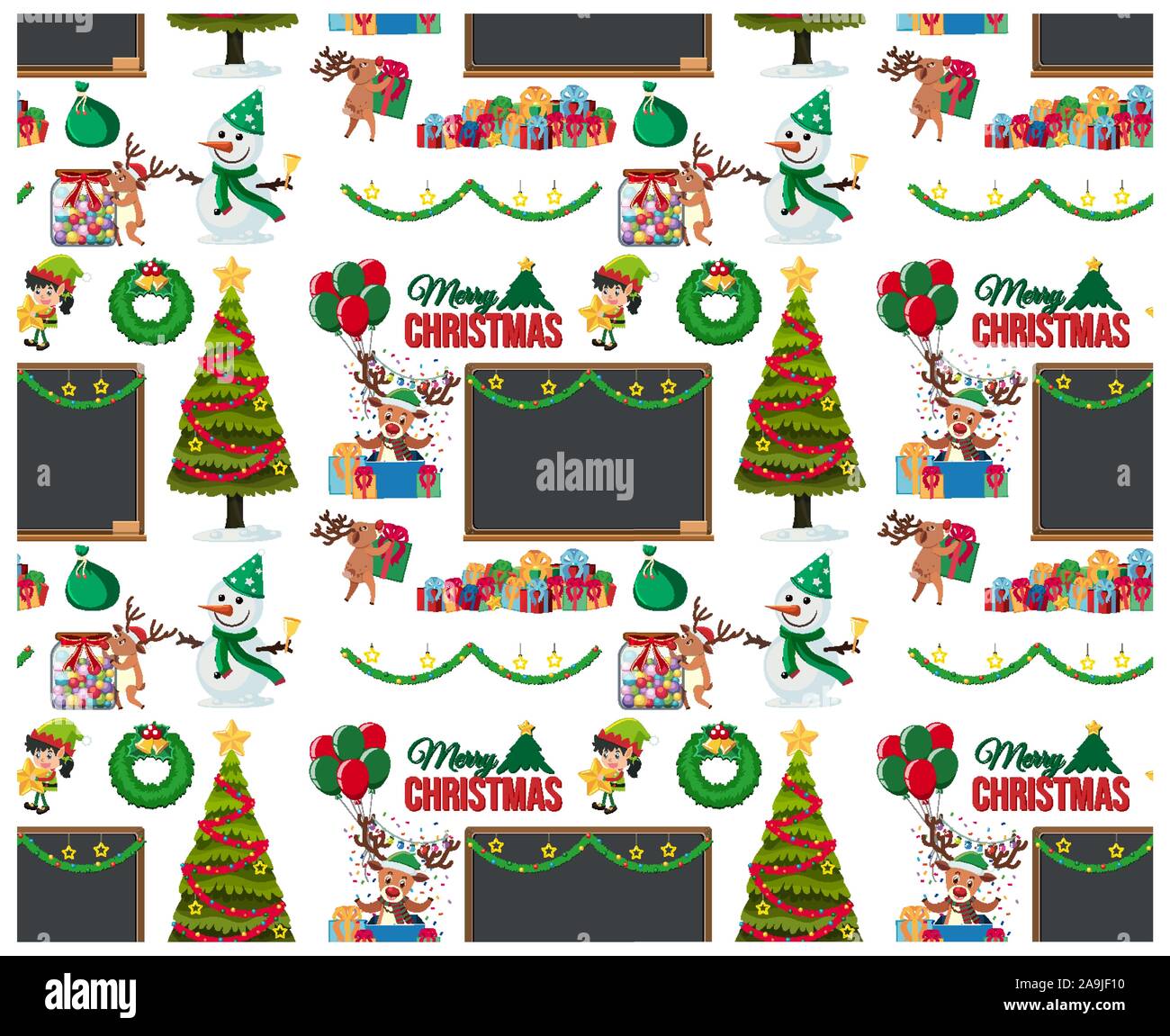Seamless background design with christmas elements illustration Stock ...