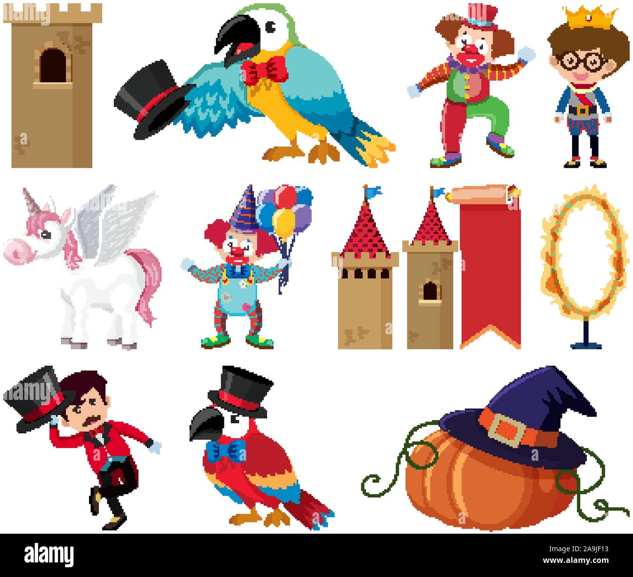 Set of circus animals and people illustration Stock Vector Image & Art ...