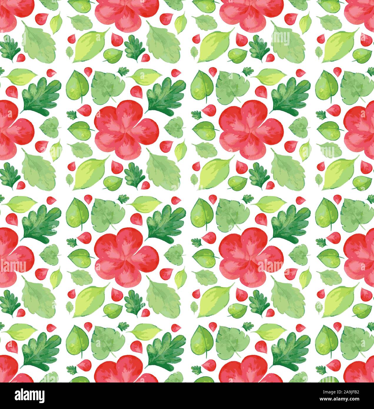 Seamless background design with red flowers illustration Stock Vector ...