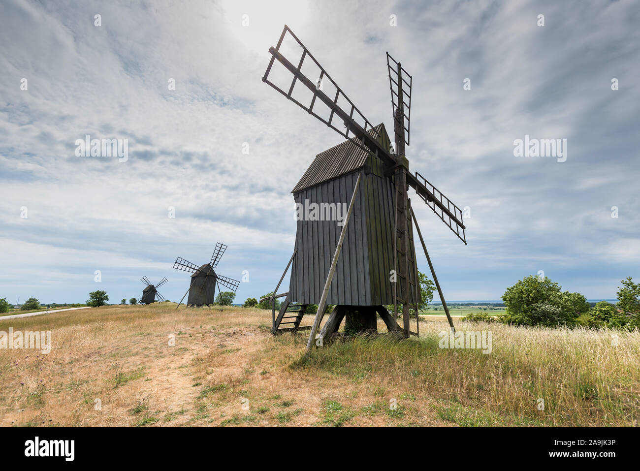 Europa, Skandinavien, Windmühlen auf Öland,  Öland, Kalmar, Stock Photo