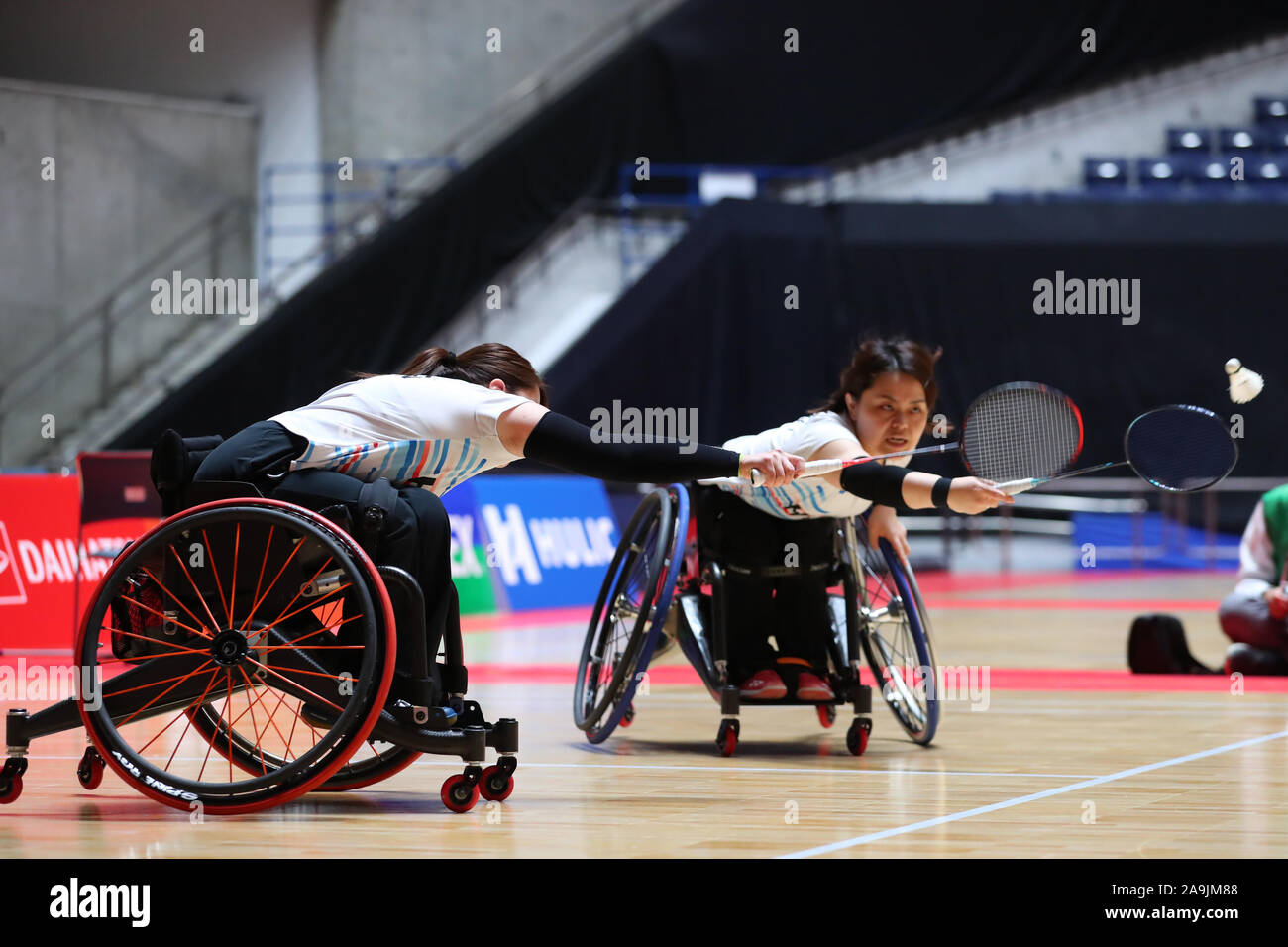 Tokyo, Japan. 15th Nov, 2019. Ikumi Fuke & Rie Ogura (JPN) Badminton ...