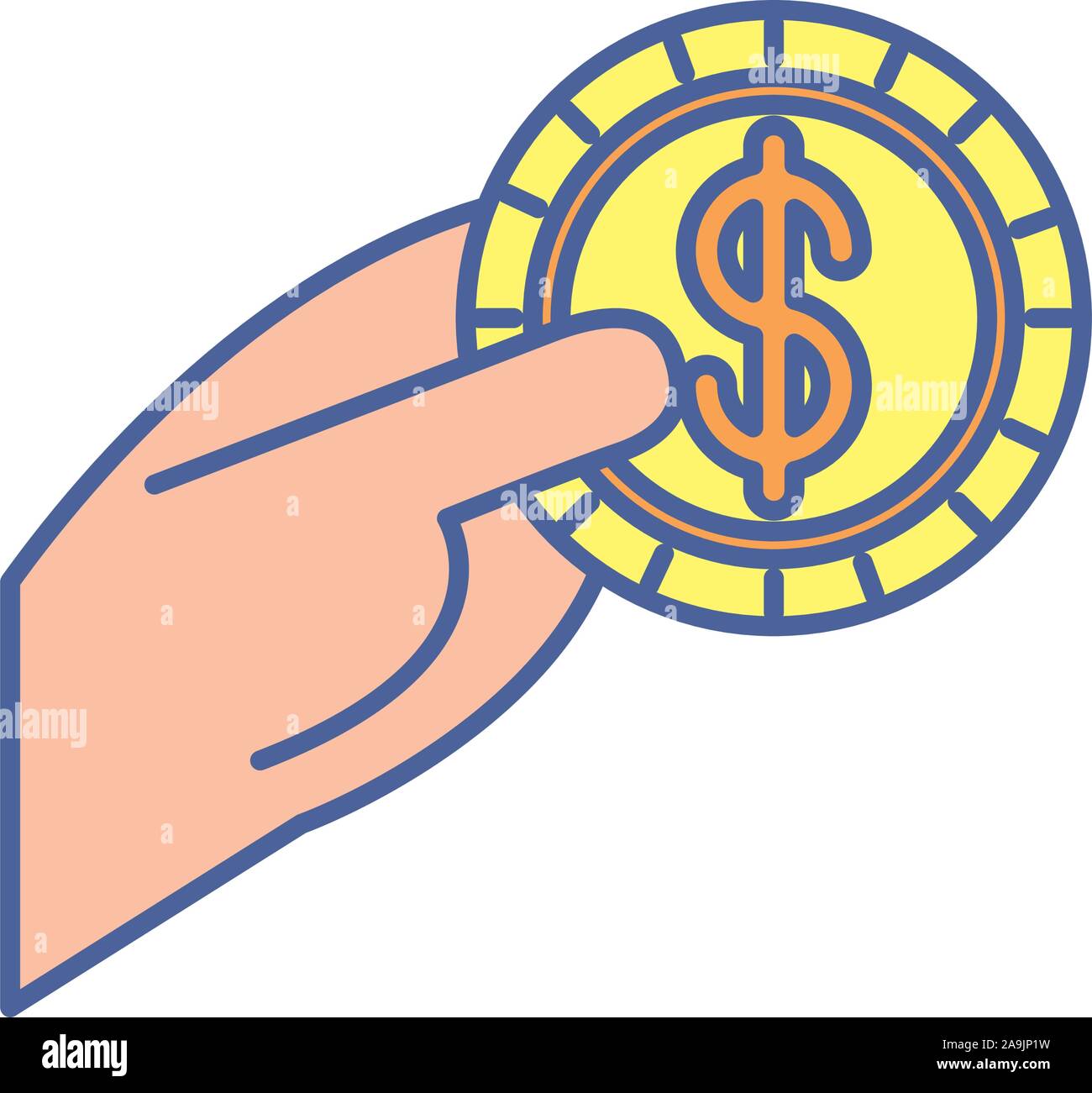 hand with coin money dollar Stock Vector Image & Art - Alamy