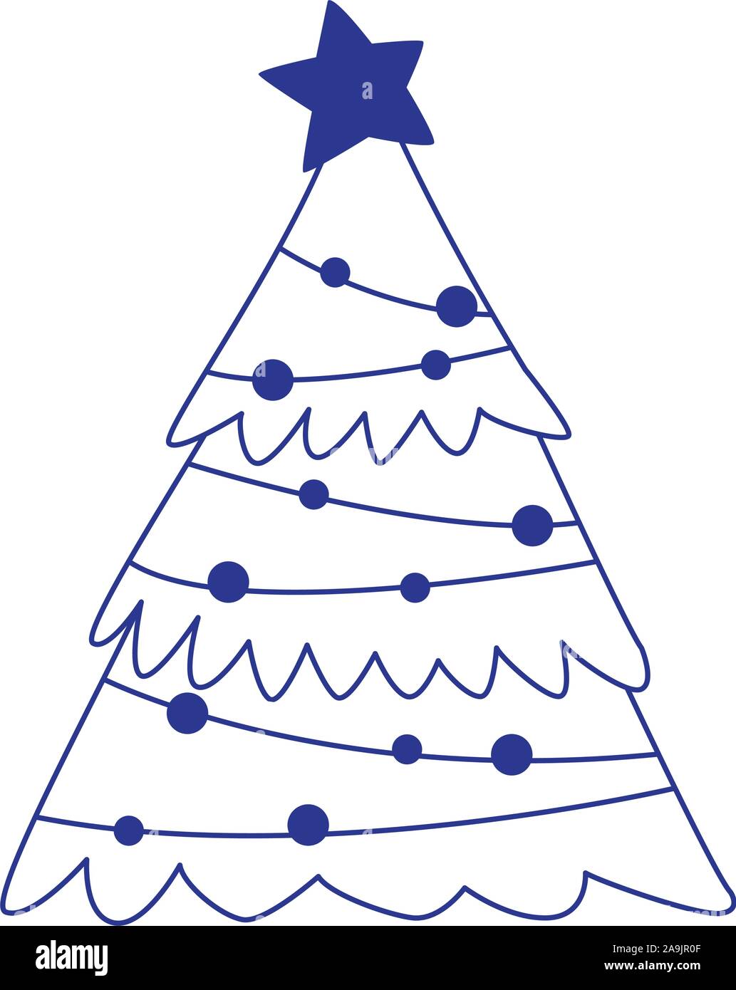 christmas tree with lights and star Stock Vector Image & Art - Alamy