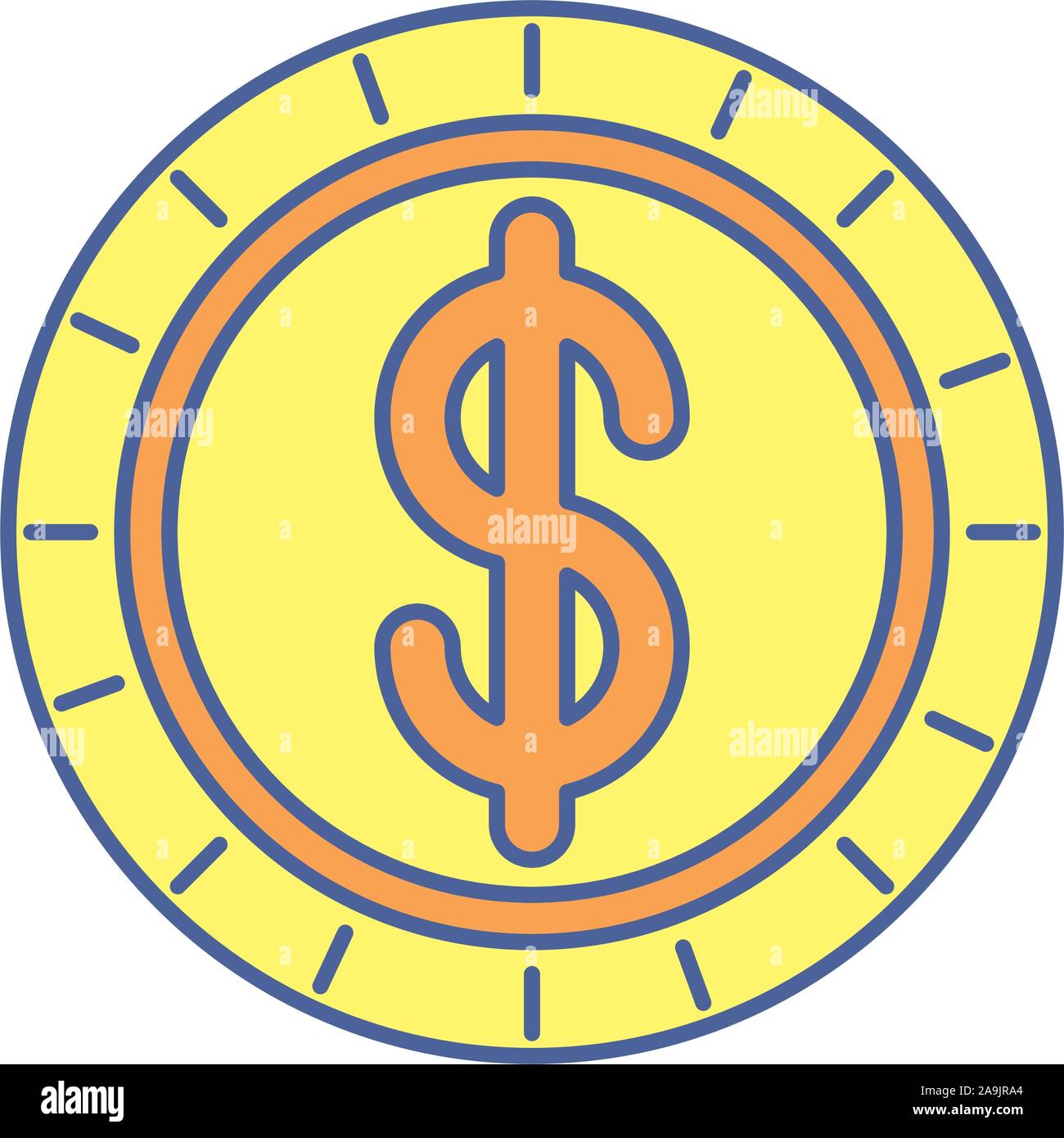 coin money dollar isolated icon Stock Vector Image & Art - Alamy