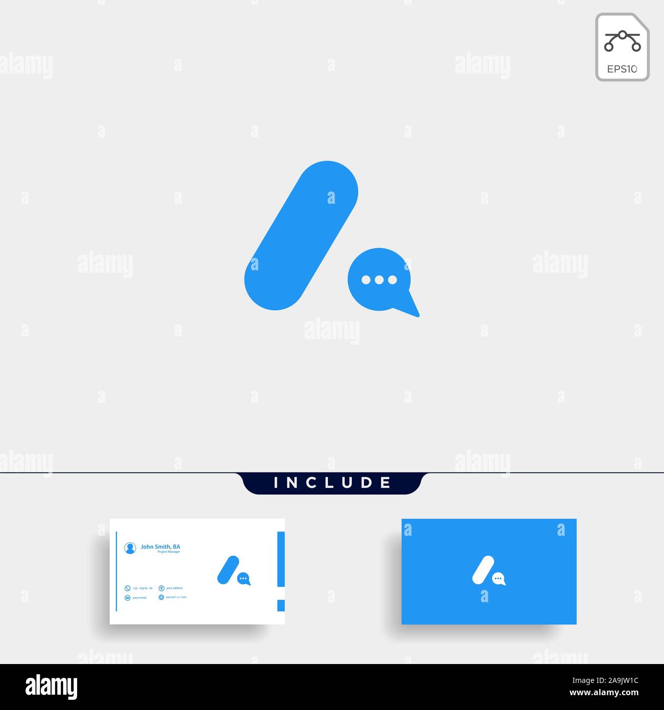 Letter A Chat Logo Template Vector Design Stock Vector