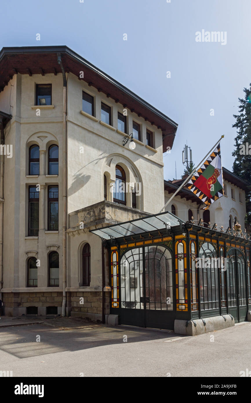 SOFIA, BULGARIA -SEPTEMBER 17, 2017: Building of former Royal Palace Vrana in city of Sofia, Bulgaria Stock Photo