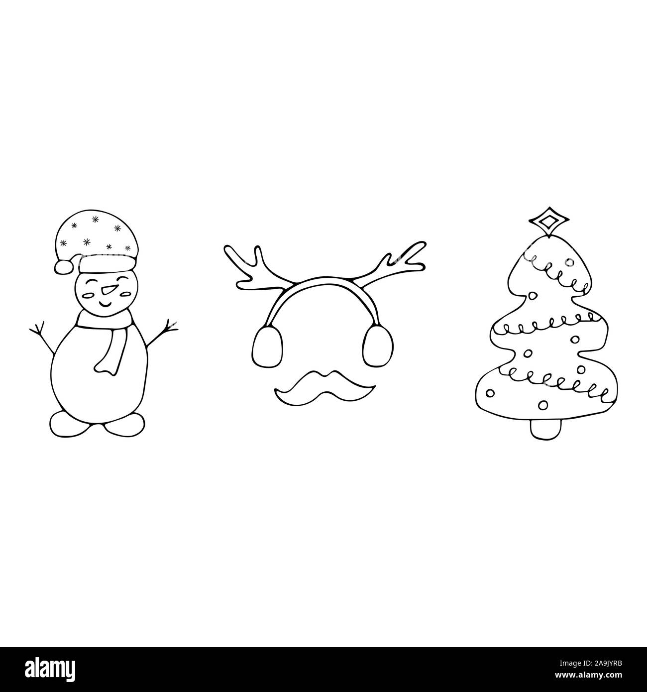 Cute Christmas doodles Stock Vector Image & Art - Alamy