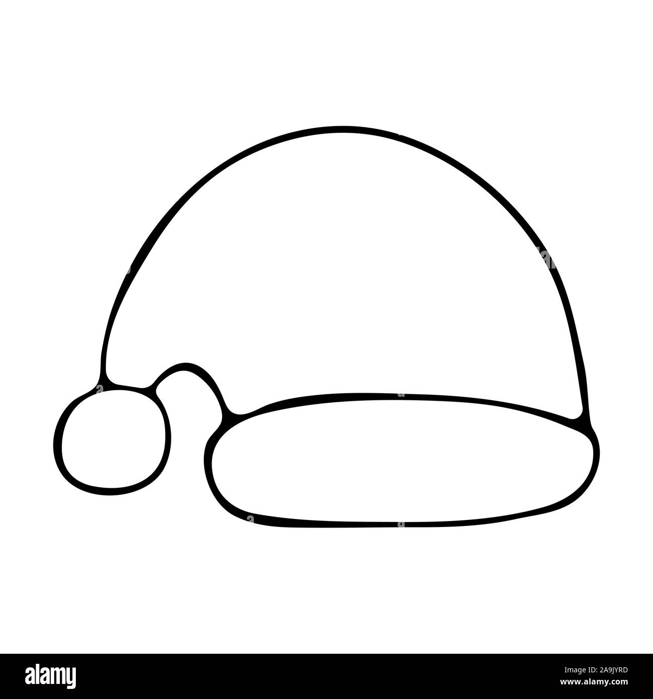 santa-claus-hat-on-a-white-background-in-the-style-of-doodle-simple