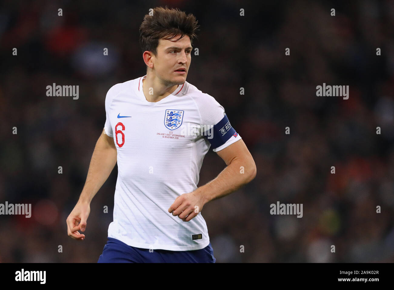 Harry Maguire of England - England v Montenegro, UEFA Euro 2020 Qualifier - Group A, Wembley Stadium, London, UK - 14th November 2019  Editorial Use Only Stock Photo