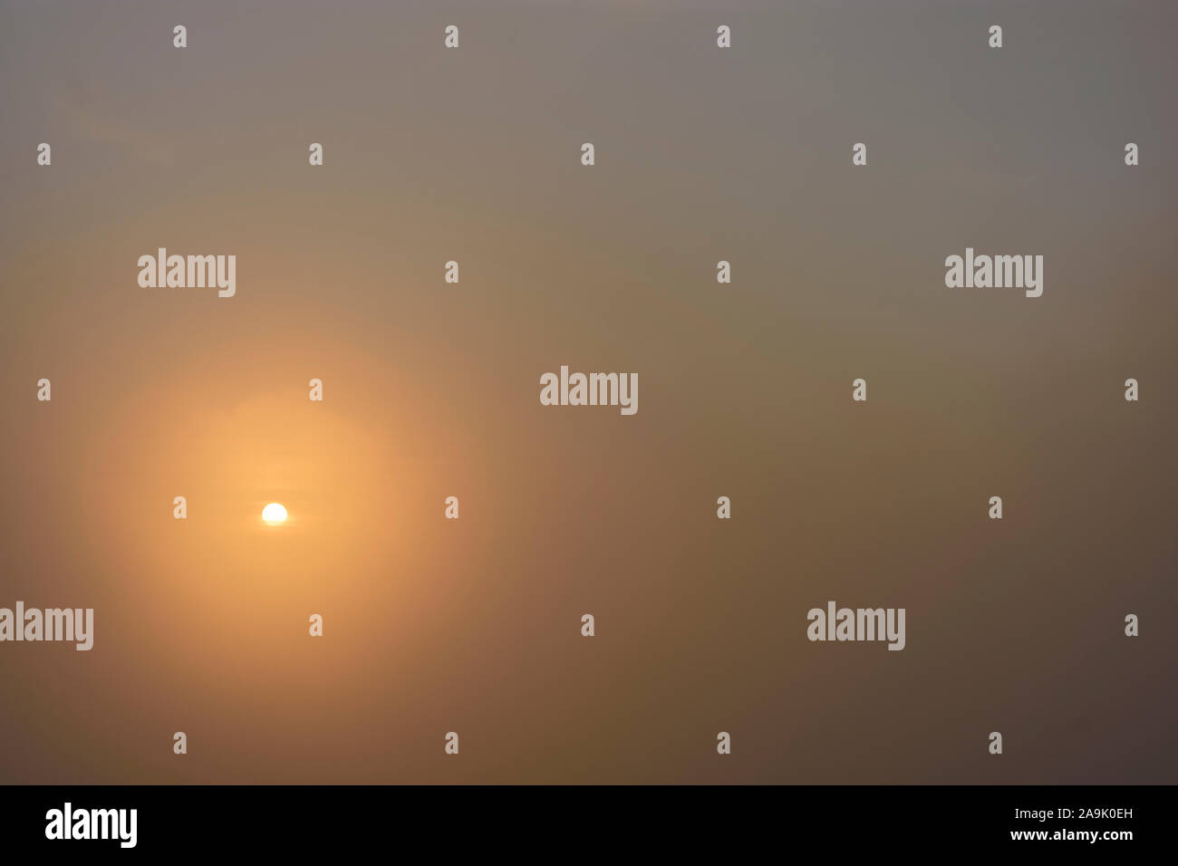 Wien, Vienna: fog, little sun, mystic in , Wien, Austria Stock Photo