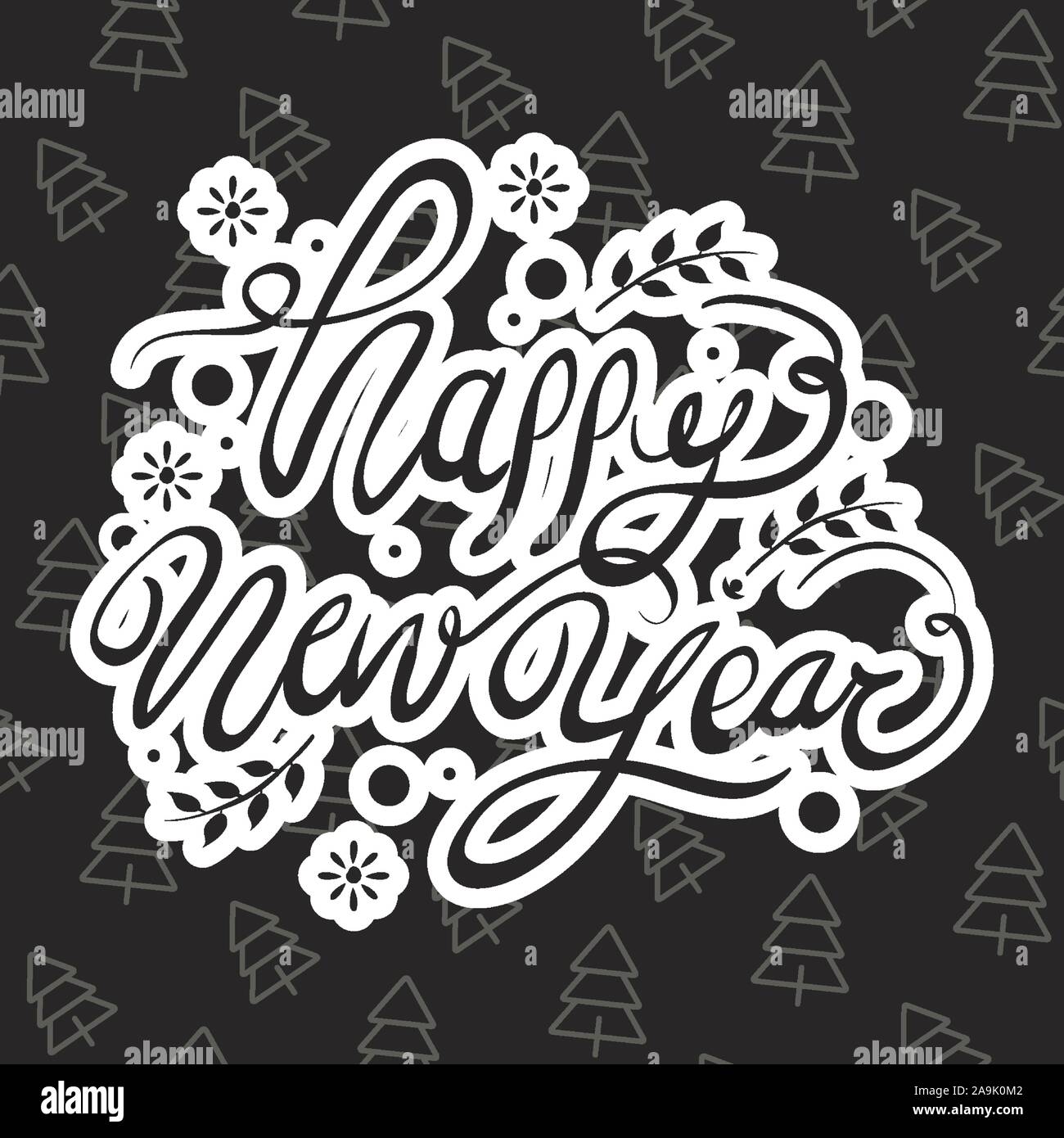 happy new year lettering celebration Stock Vector Image & Art - Alamy