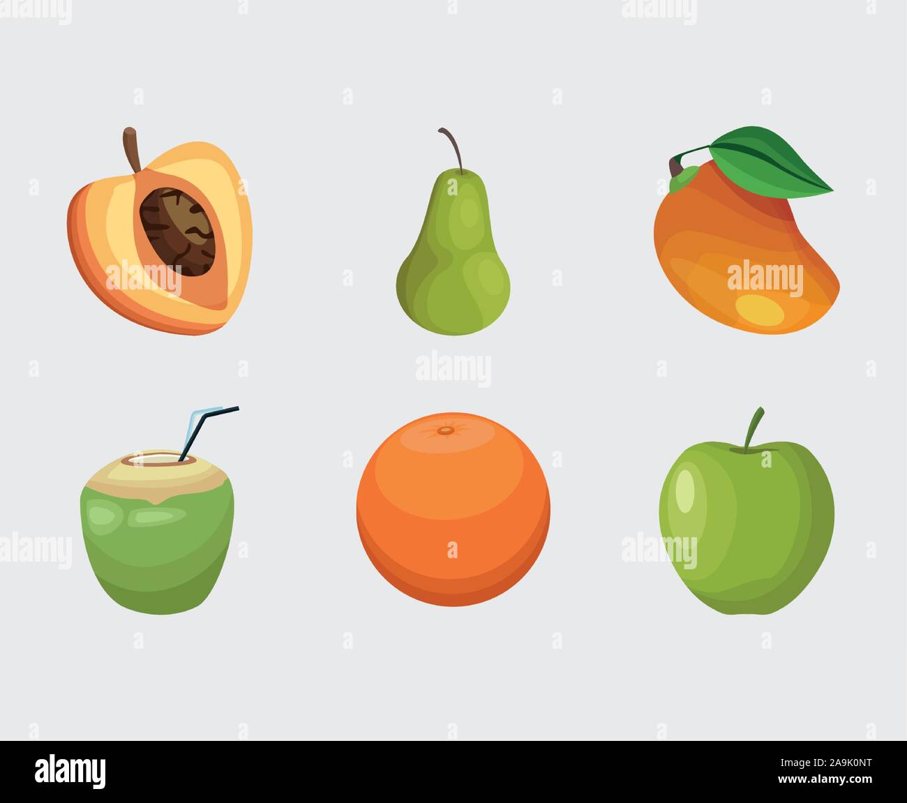 Isolated fruits icon set vector design Stock Vector Image & Art - Alamy