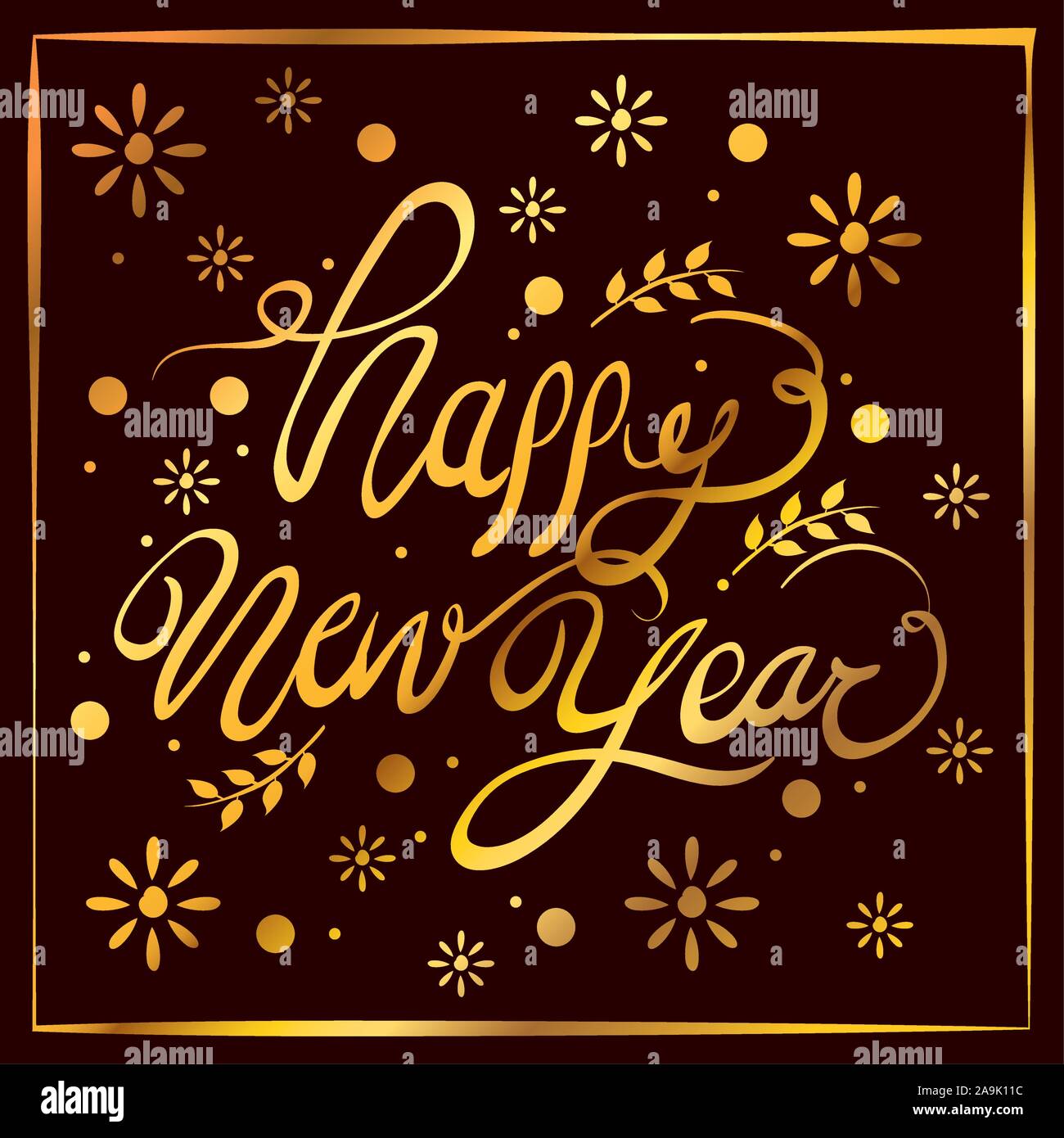happy new year golden lettering Stock Vector Image & Art - Alamy