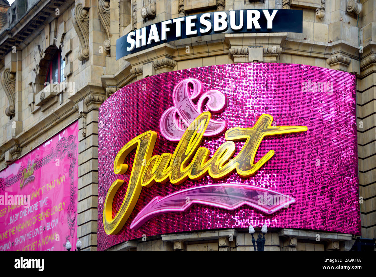 London, England, UK. '& Juliet' musical (Max Martin / David West Read) at the Shaftesbury Theatre, 2019 Stock Photo