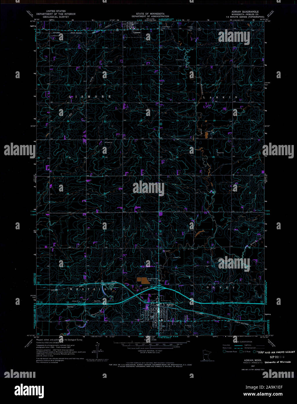 Map of adrian minnesota hires stock photography and images Alamy