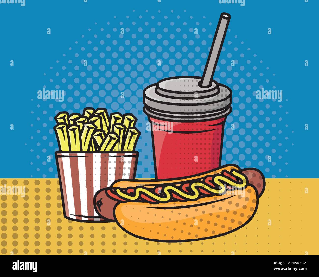 fast food pop art style Stock Vector Image & Art - Alamy