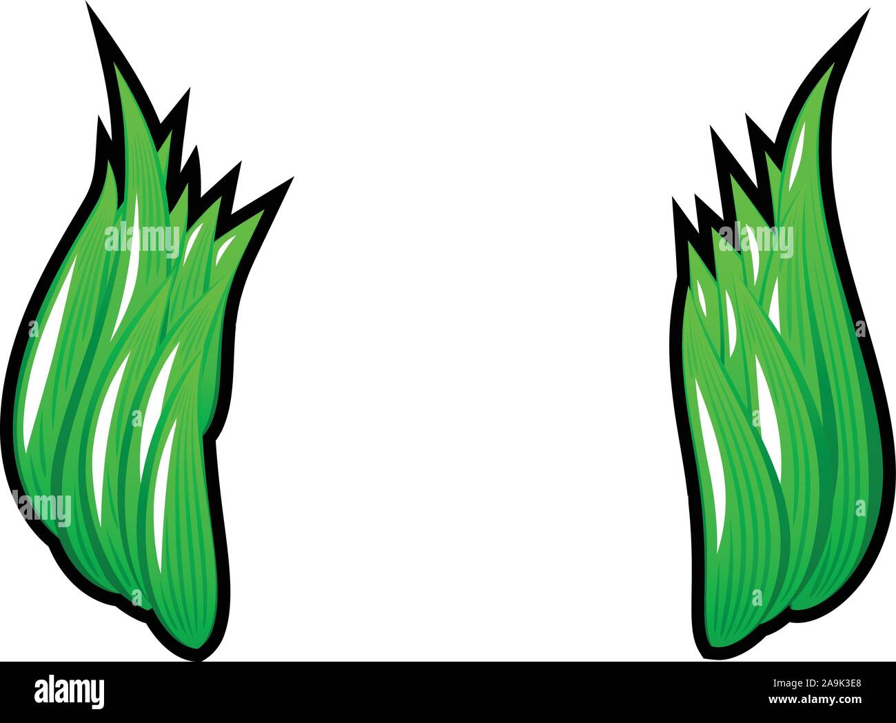 Double mohawk haircut with rave or punk styled green hair Stock Vector