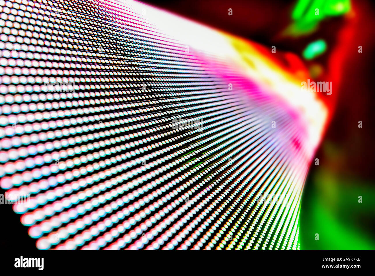 LED soft focus background, Abstract LED Panel art wall falling out of focus Stock Photo