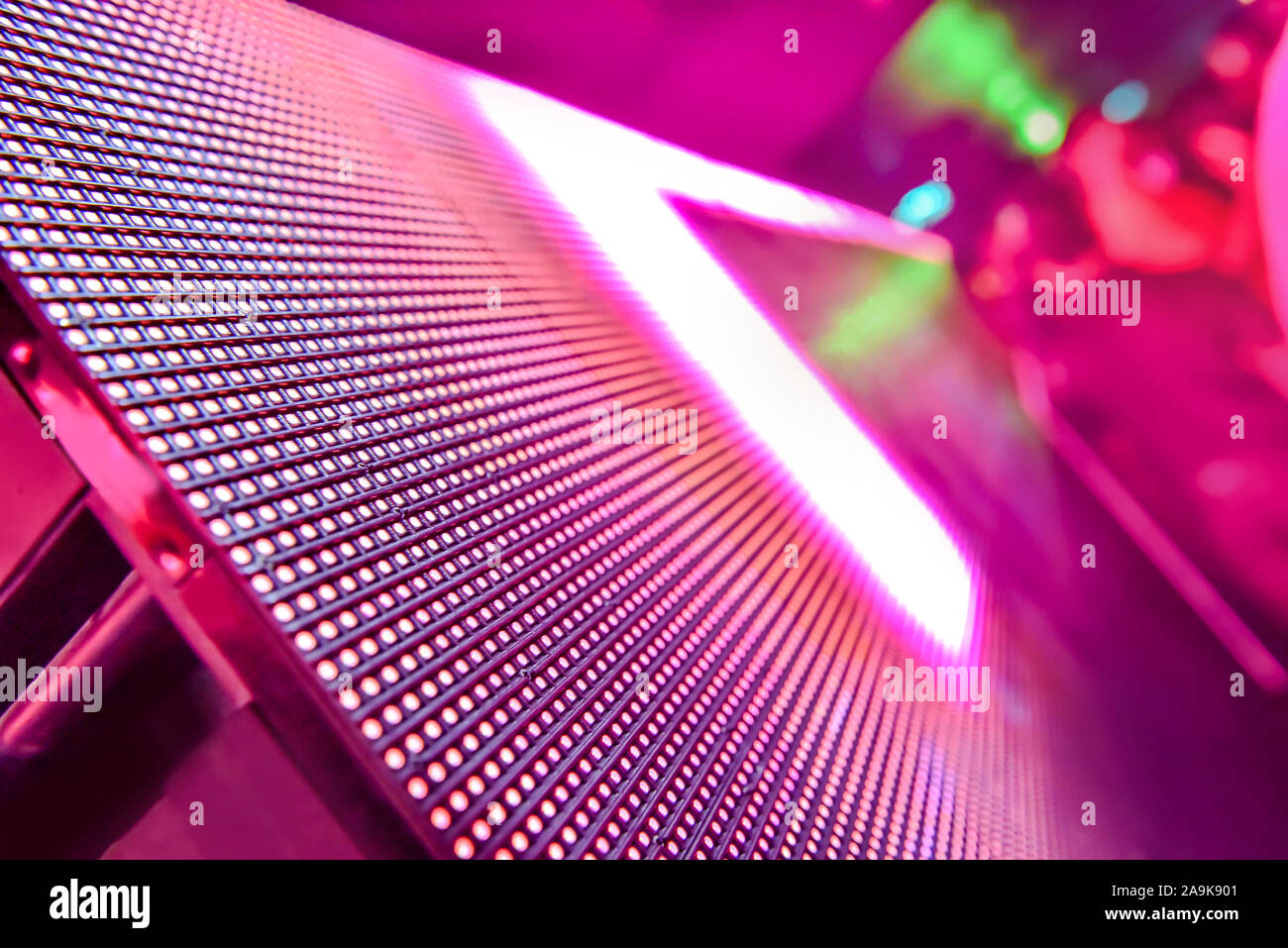 LED soft focus background, Abstract LED Panel art wall falling out of