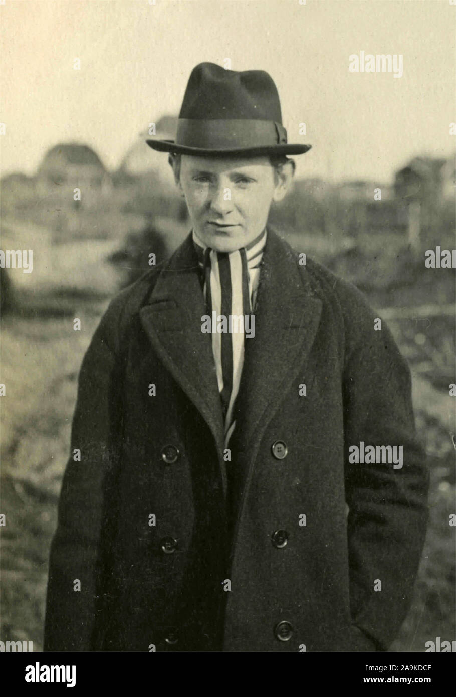 Boy with hat and scarf, Denmark Stock Photo