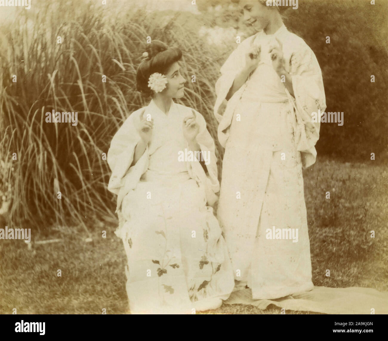 Two women with the kimono, Italy Stock Photo
