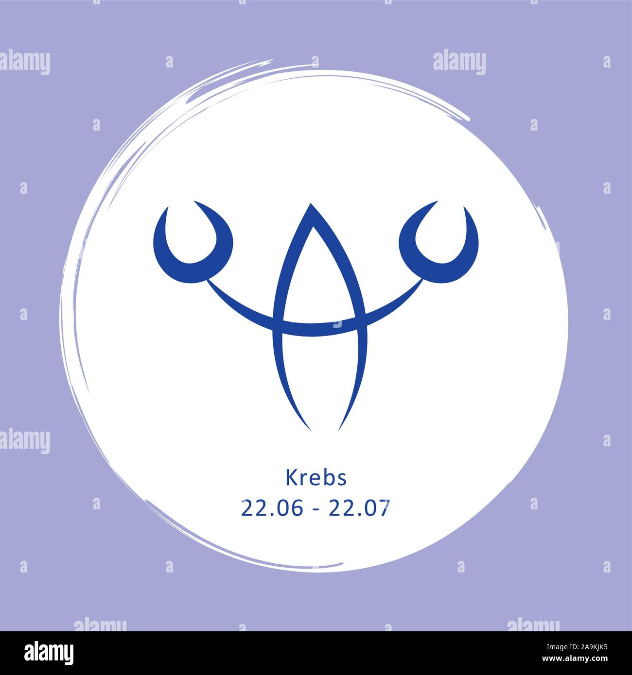 zodiac sign cancer horoscope with description and date vector illustration EPS10 Stock Vector
