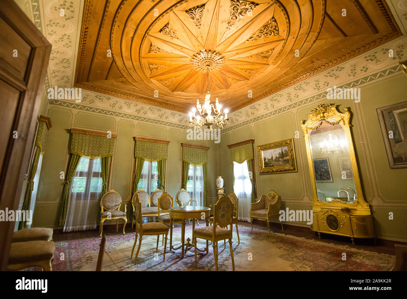 Plovdiv, Bulgaria - 22 June 2019: Interior of the ancient Balabanov family home, traders from Plovdiv Stock Photo