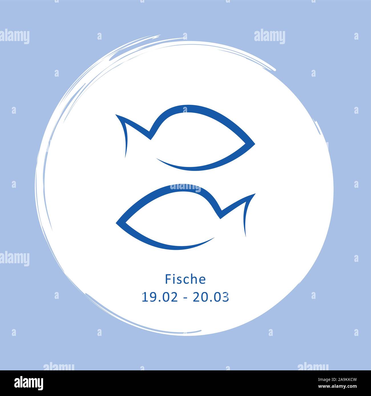 zodiac sign fish horoscope with description and date vector illustration EPS10 Stock Vector