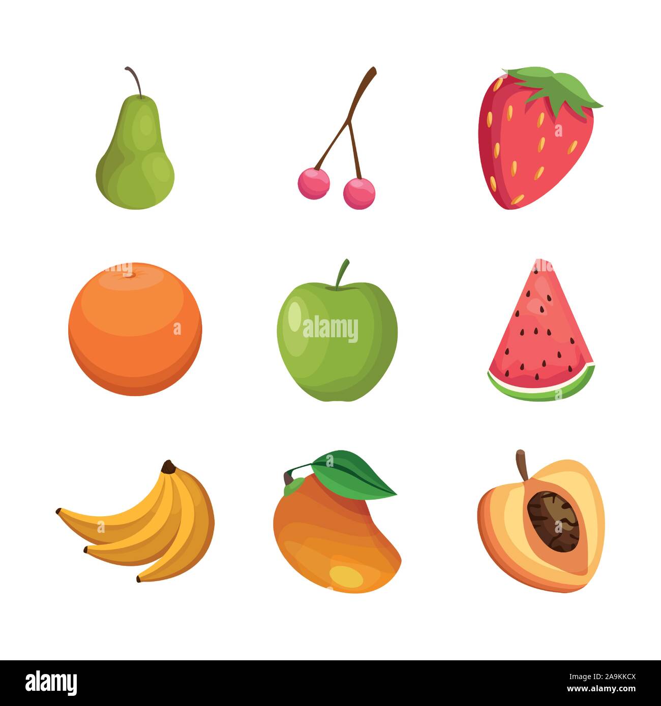 Isolated fruits icon set vector design Stock Vector Image & Art - Alamy