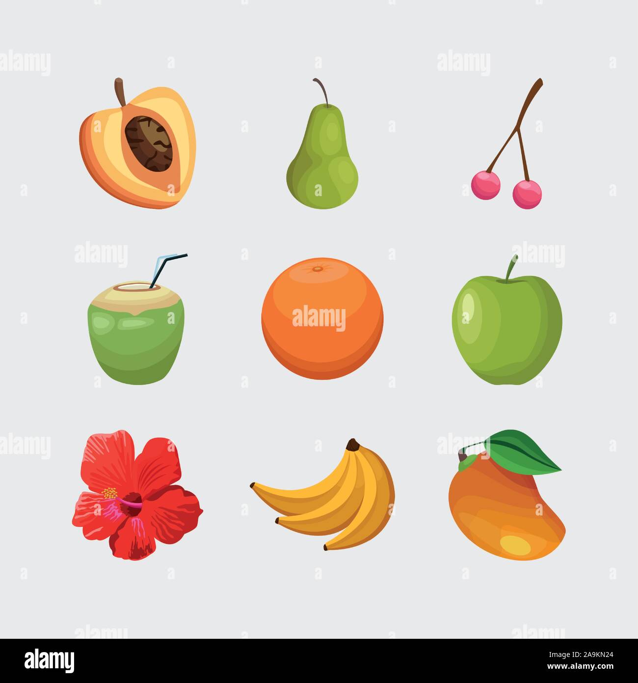 Isolated fruits icon set vector design Stock Vector Image & Art - Alamy