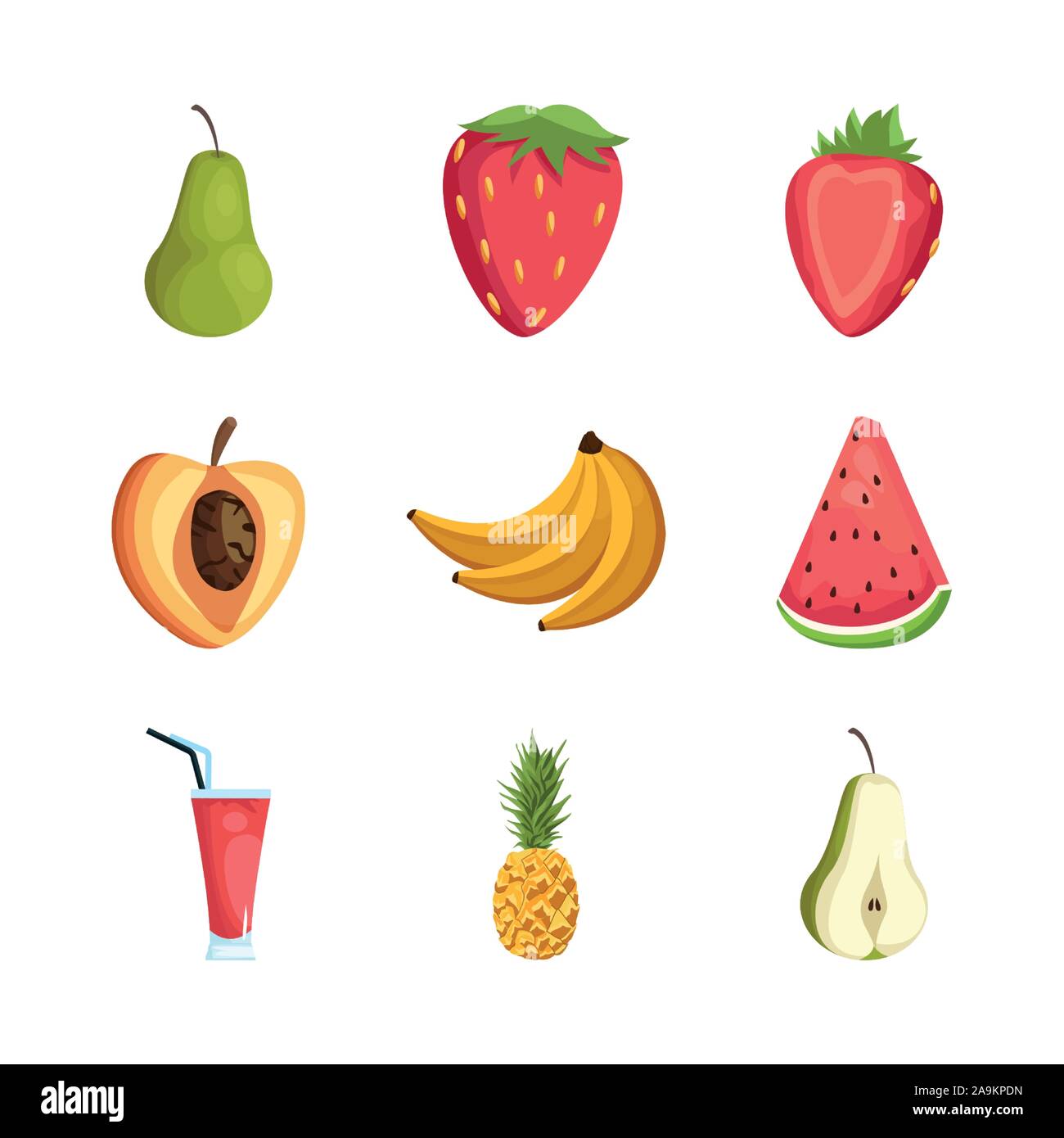 Isolated fruits icon set vector design Stock Vector Image & Art - Alamy