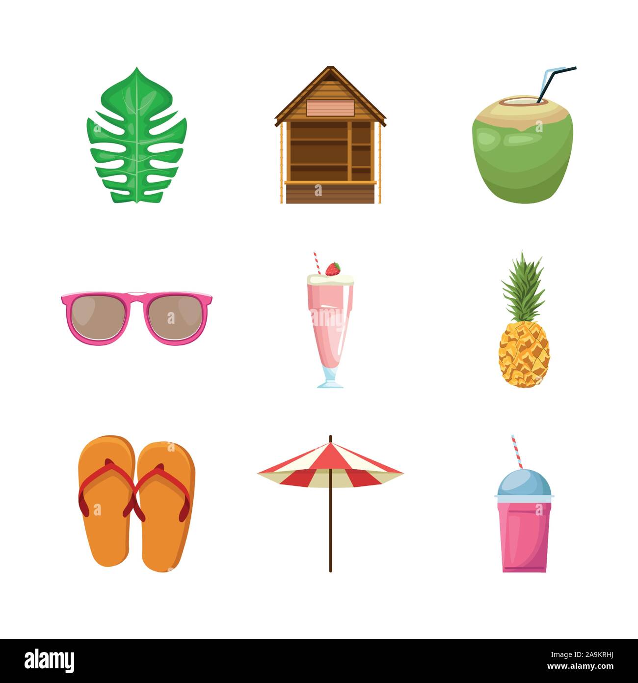 Summer and vacation icon set design Stock Vector Image & Art - Alamy